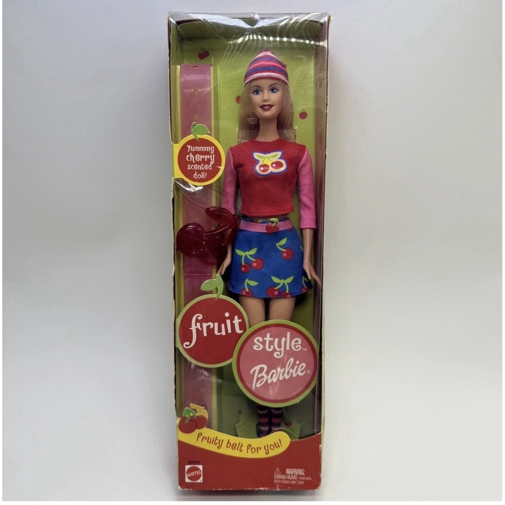 Mattel 2002 Barbie Fruit Style Cherry Scented Doll with Belt NIB